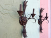 Pair of Metal Palm Leaf Wall Sconces