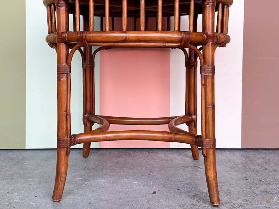 Handsome Round Rattan Side Table