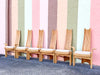 Set of Six Coastal Chic Rattan Dining Chairs