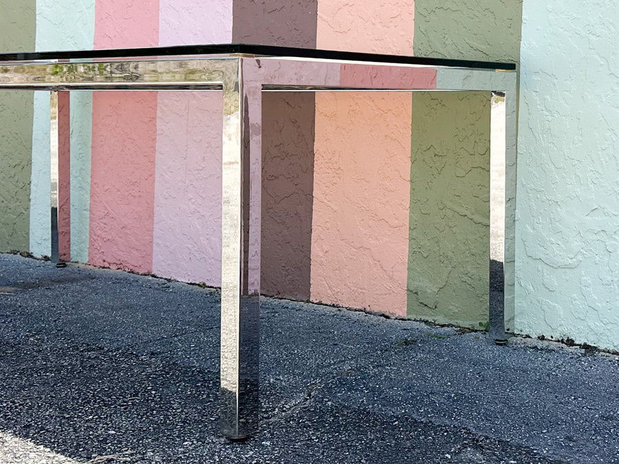 MCM Glass and Chrome Dining Table