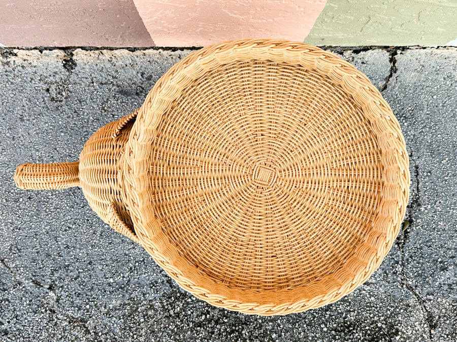 Wicker Elephant Side Table