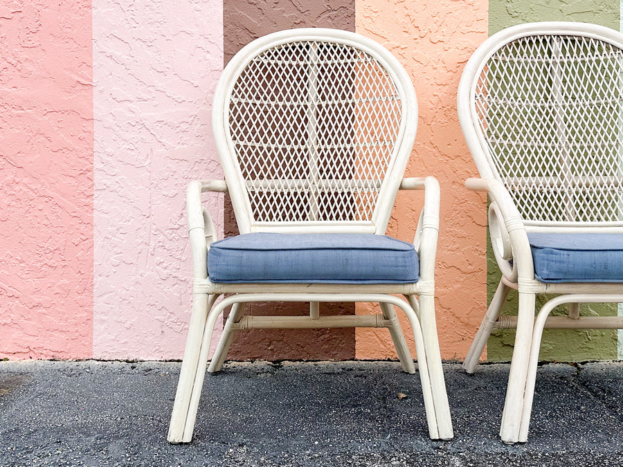 Pair of Coastal Style Balloon Back Chairs