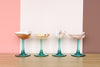 Set of Four Aqua Shell Chic Coupes