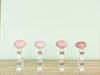 Set of Four Pink Sea Urchin Lucite Napkin Rings