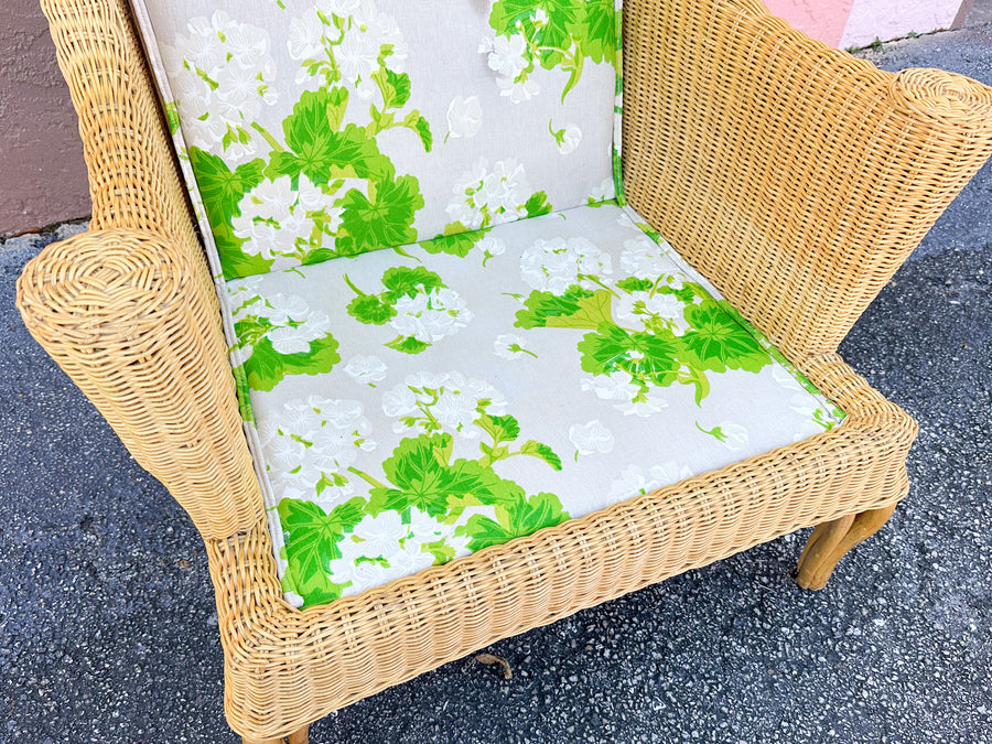Wicker Wingback Chair