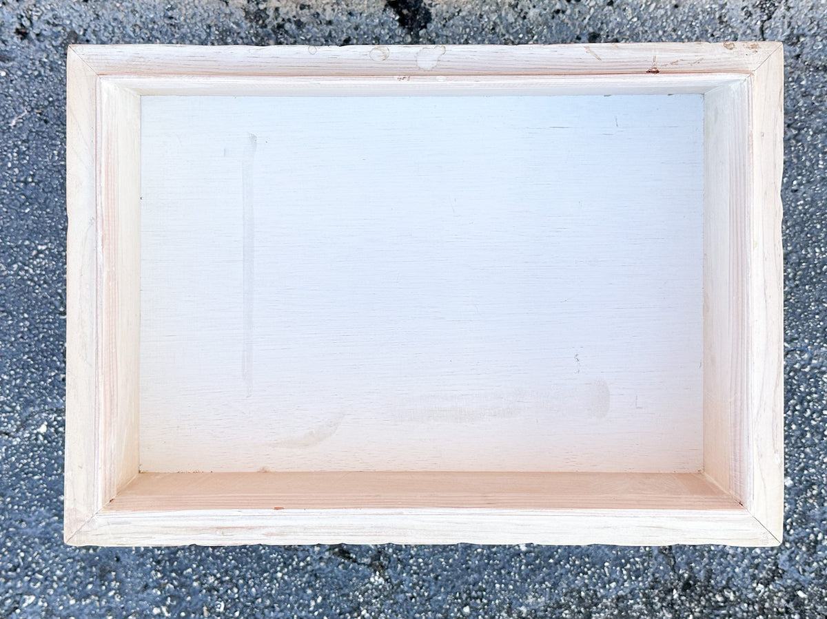 Wood Carved Pastel Floral Box on Stand