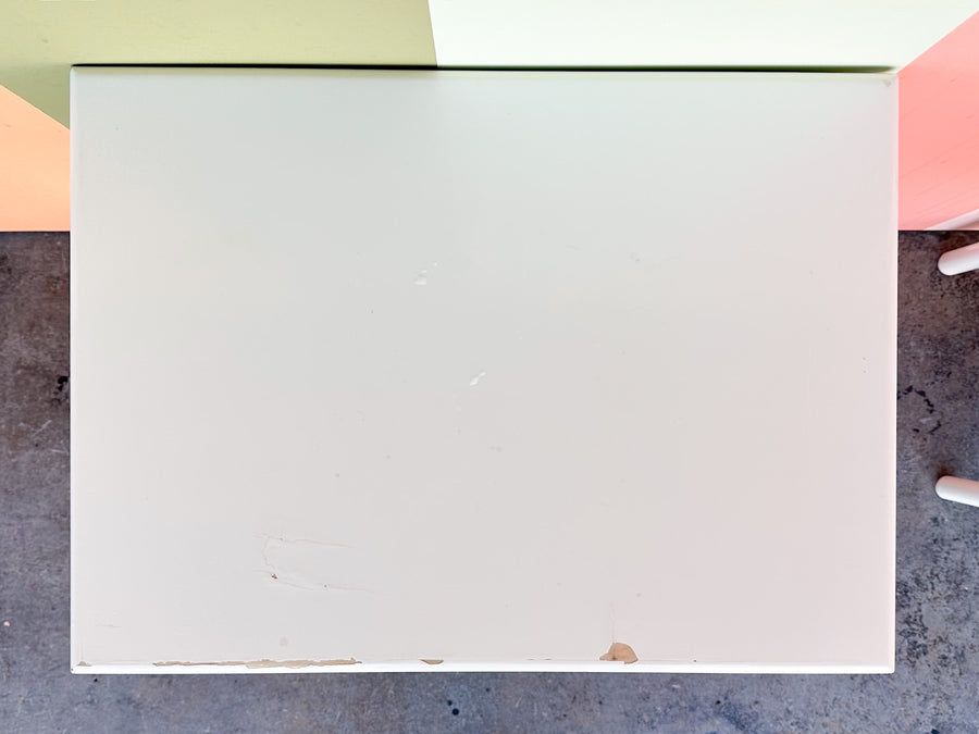 Pair of Custom Wood and Rattan Painted Nightstands