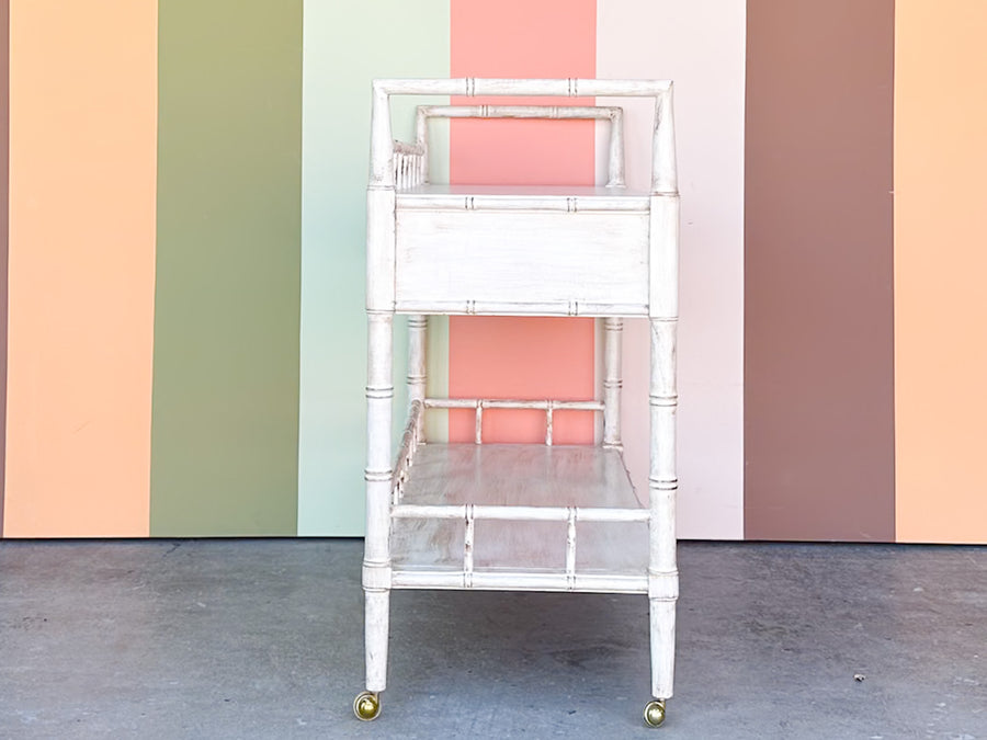 Thomasville Faux Bamboo Bar Cart