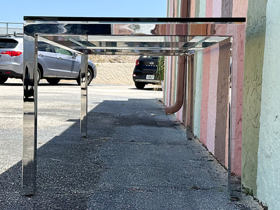 MCM Glass and Chrome Dining Table