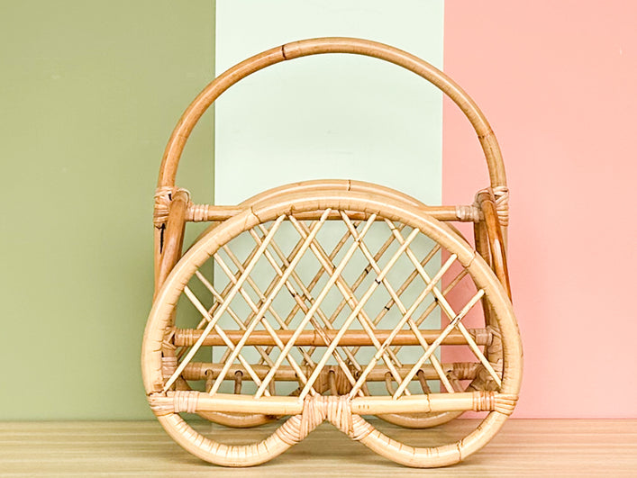 Pretzel Rattan Magazine Rack