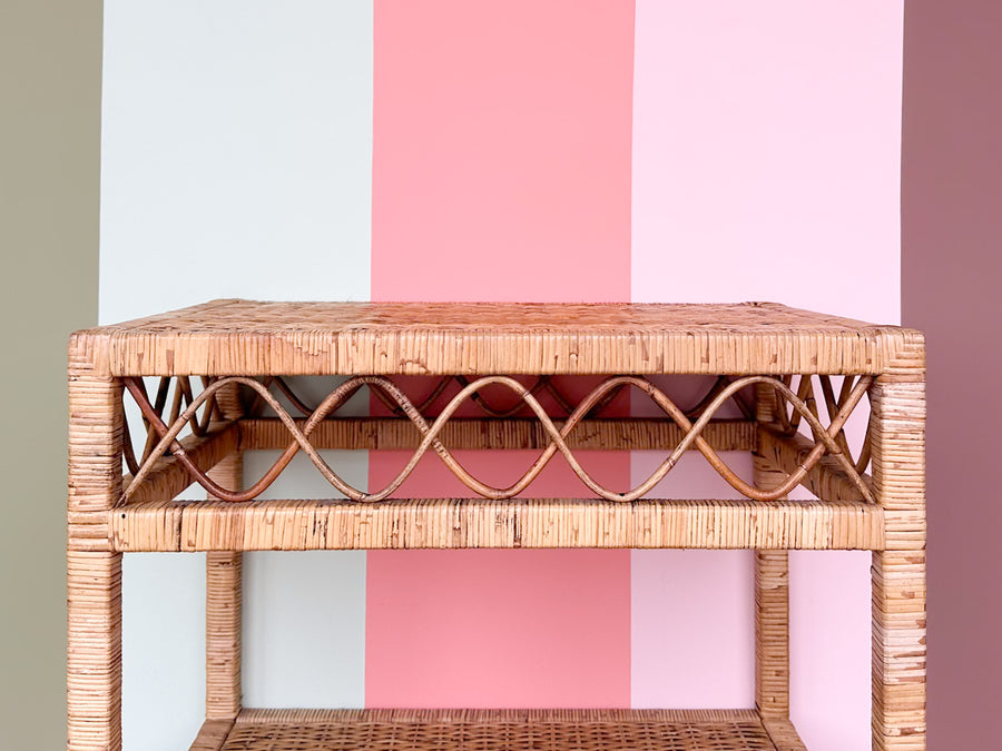 Rattan Wrapped Cart
