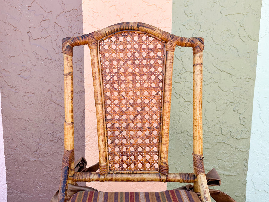 Tortoiseshell Rattan and Cane Dining Set