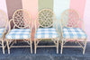 Set of Six Cracked Ice Rattan Dining Chairs