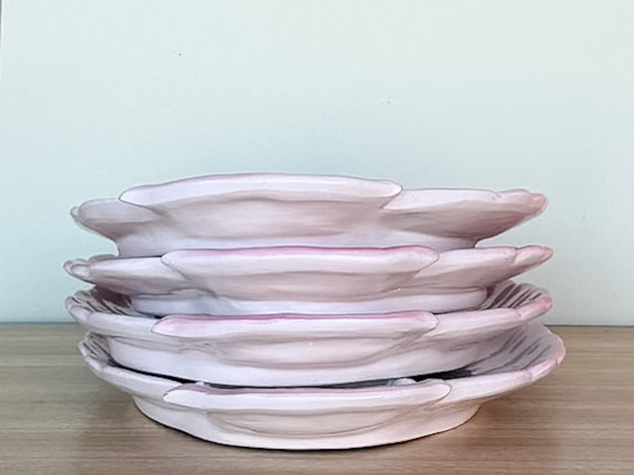 Set of Four Italian Seashell Plates and Platter