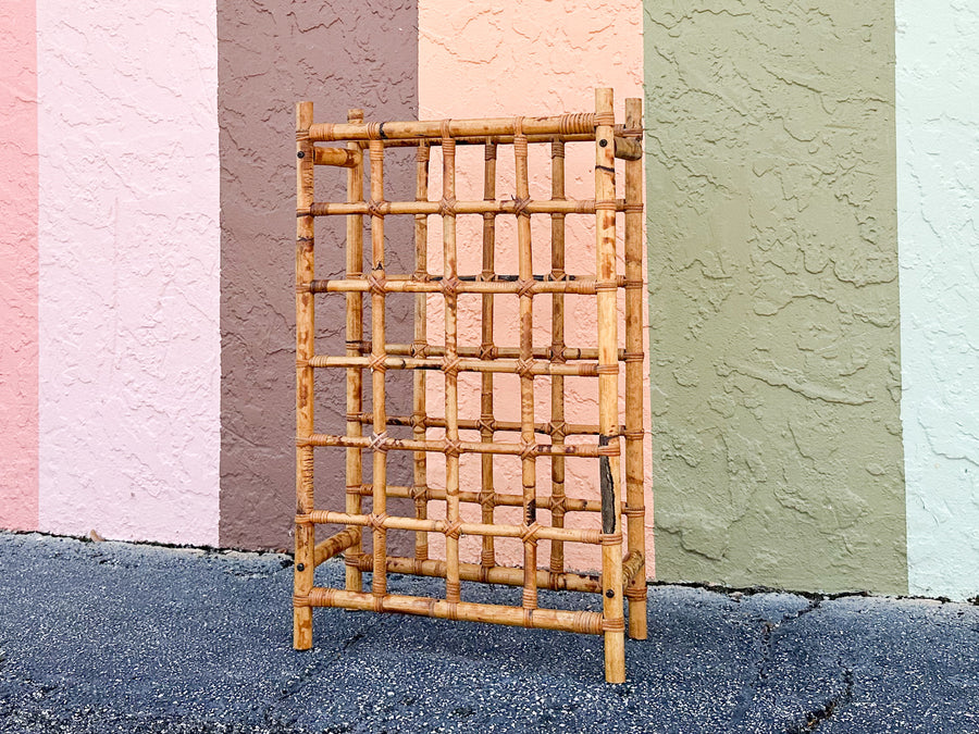 Rattan Grid Wine Rack