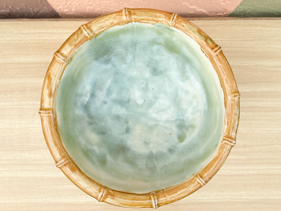 Majolica Pineapple Pedestal Bowl