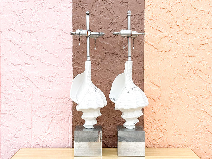 Pair of Regency Style Conch Shell Lamps