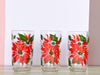 Set of Six Poinsettia Glassware