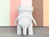 White Wicker Elephant Garden Seat