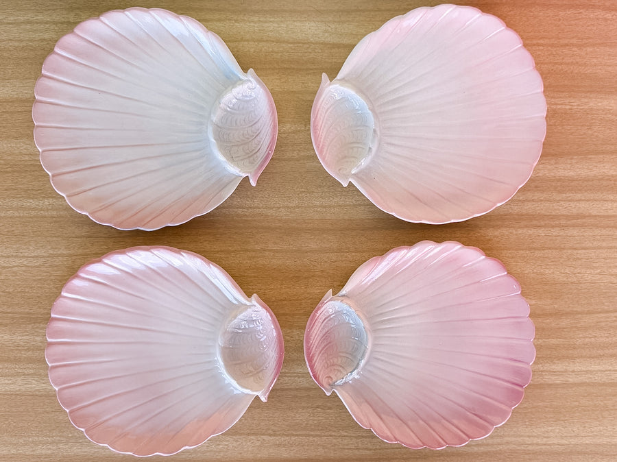 Set of Four Italian Seashell Plates and Platter
