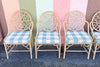 Set of Six Cracked Ice Rattan Dining Chairs