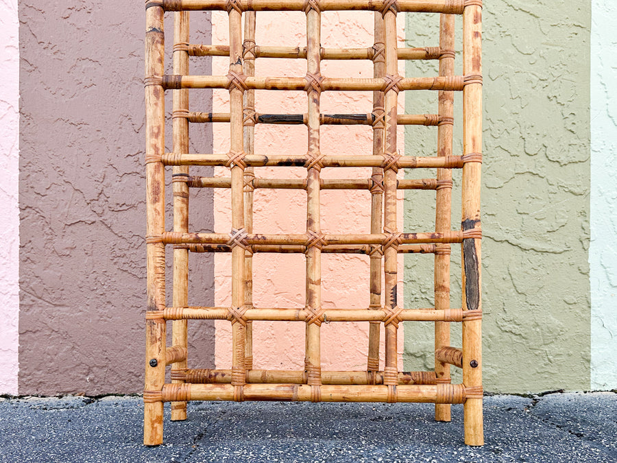 Rattan Grid Wine Rack