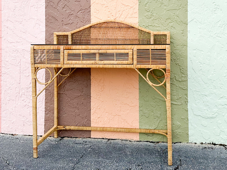 Island Style Rattan Writing Desk