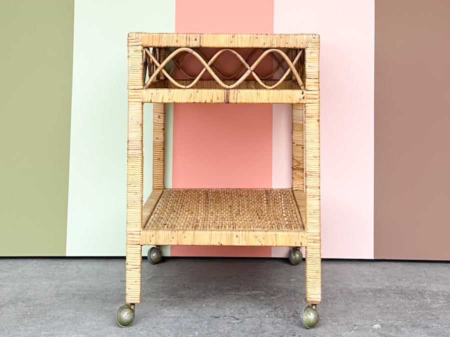 Rattan Wrapped Cart