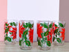 Set of Six Poinsettia Glassware