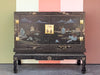 Black Chinoiserie Pagoda Cabinet