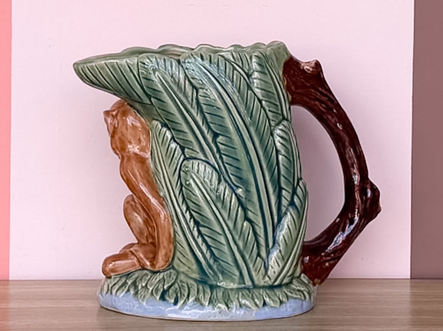 Majolica Style Monkey Pitcher