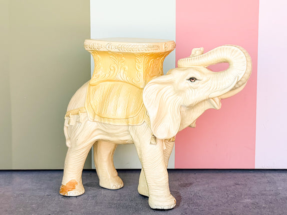 Chalkware Elephant Garden Seat by Marwal
