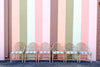 Set of Six Cracked Ice Rattan Dining Chairs
