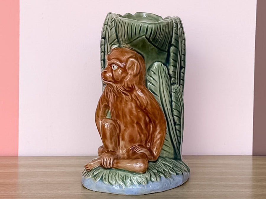 Majolica Style Monkey Pitcher
