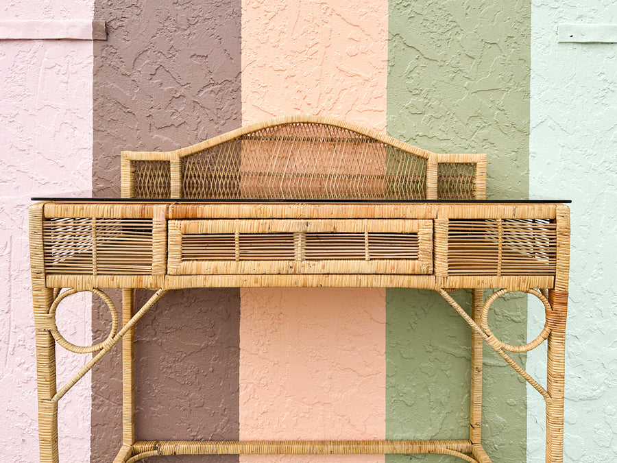 Island Style Rattan Writing Desk