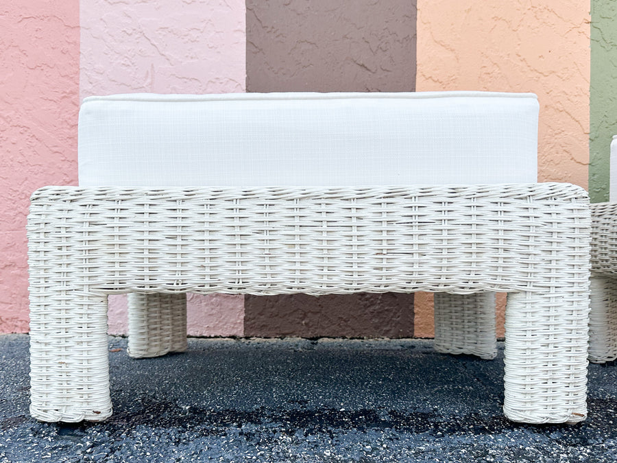 Pair of Wicker Chic Ottomans