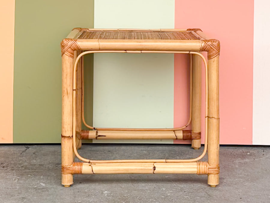 Set of Three Rattan Nesting Tables