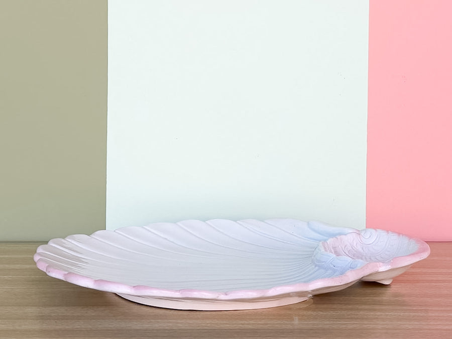 Set of Four Italian Seashell Plates and Platter