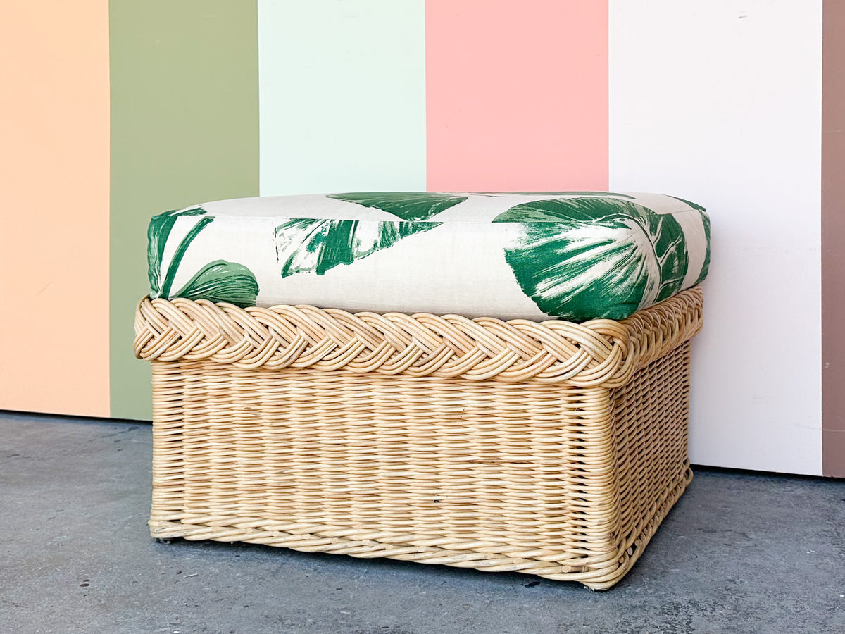 Bielecky Brothers Braided Rattan Ottoman