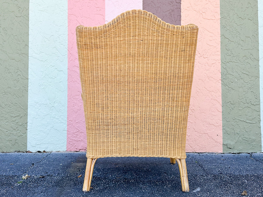 Wicker Wingback Chair