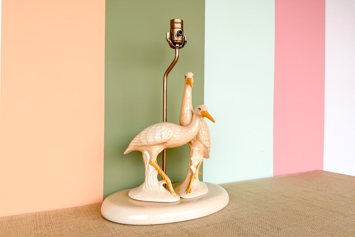 Old Florida Egret Ceramic Lamp