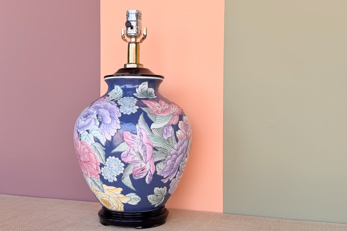 Colorful Floral Chinoiserie Lamp