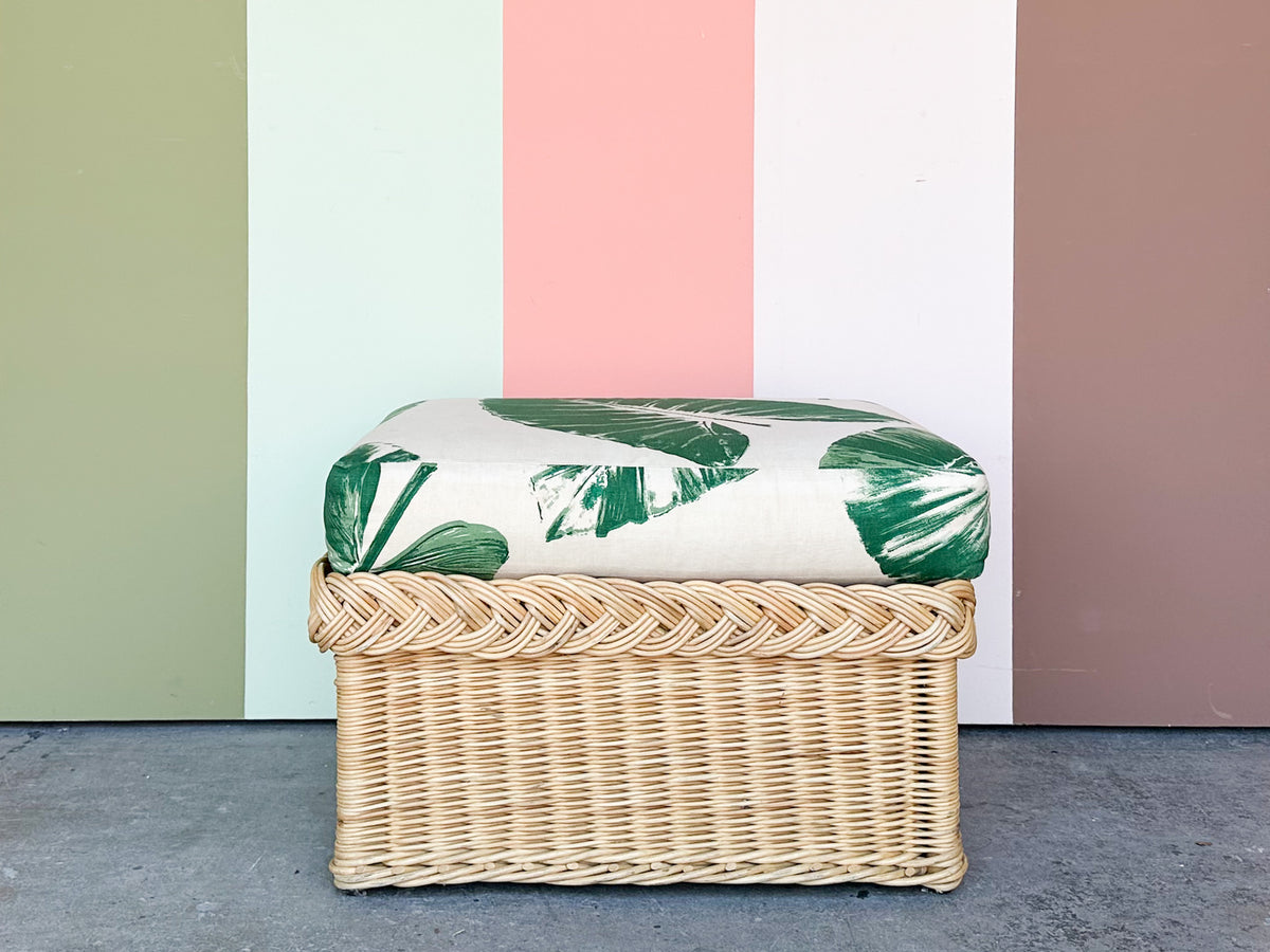 Bielecky Brothers Braided Rattan Ottoman