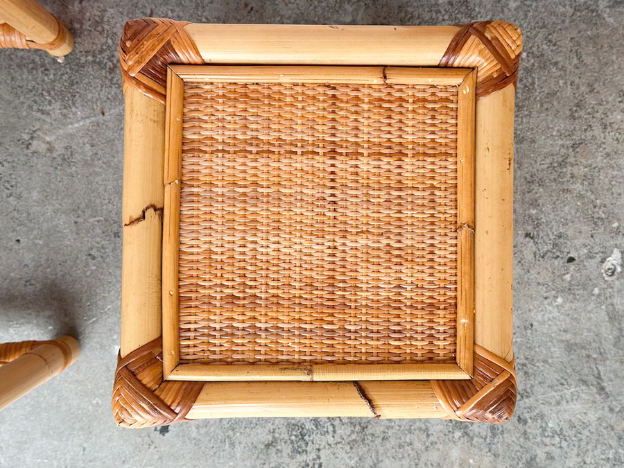 Set of Three Rattan Nesting Tables