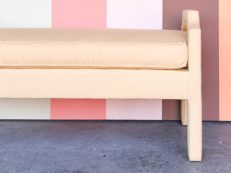 Butter Yellow Upholstered Bench
