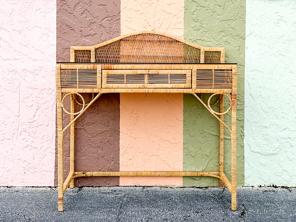 Island Style Rattan Writing Desk