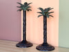 Pair of Metal Palm Tree Candle Holders