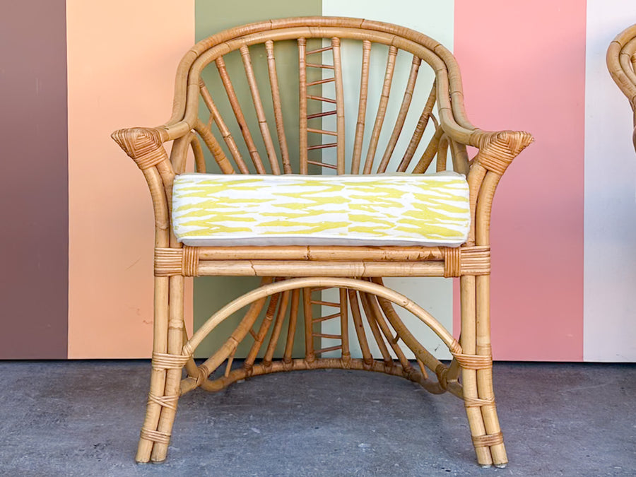Pair of Cute Coastal Rattan Accent Chairs