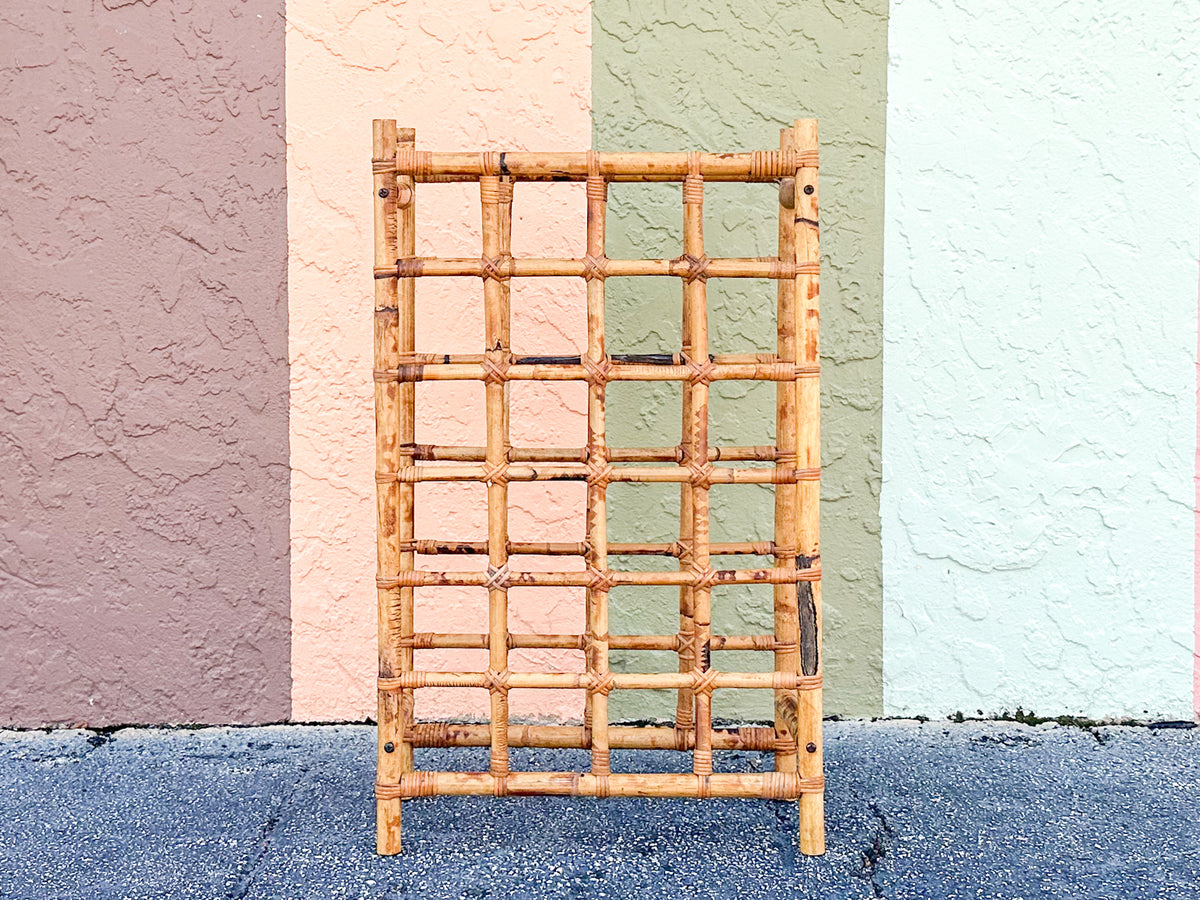 Rattan Grid Wine Rack