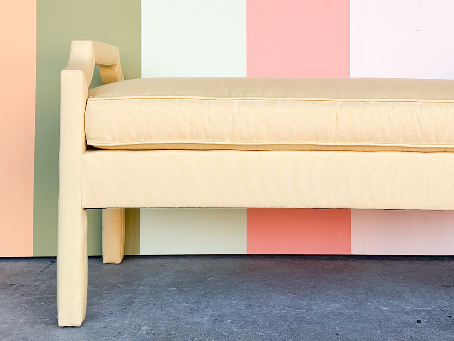 Butter Yellow Upholstered Bench